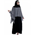 Dual colored Cape abaya-Black and White Dual colored Cape abaya-Black and White